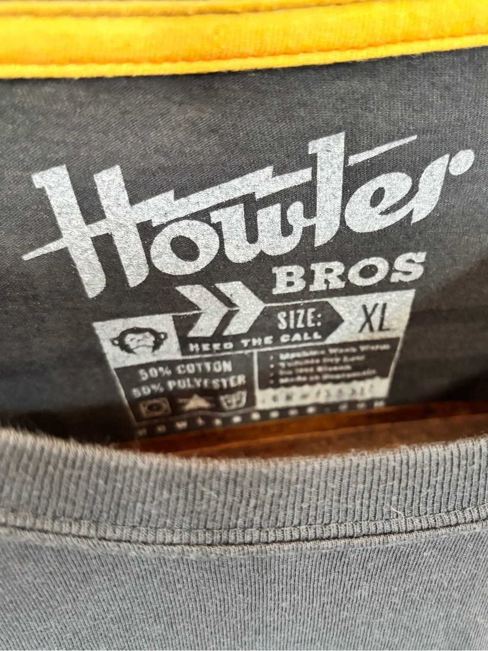 Howler Brothers Charcoal Long-Sleeve Tee with White Logo